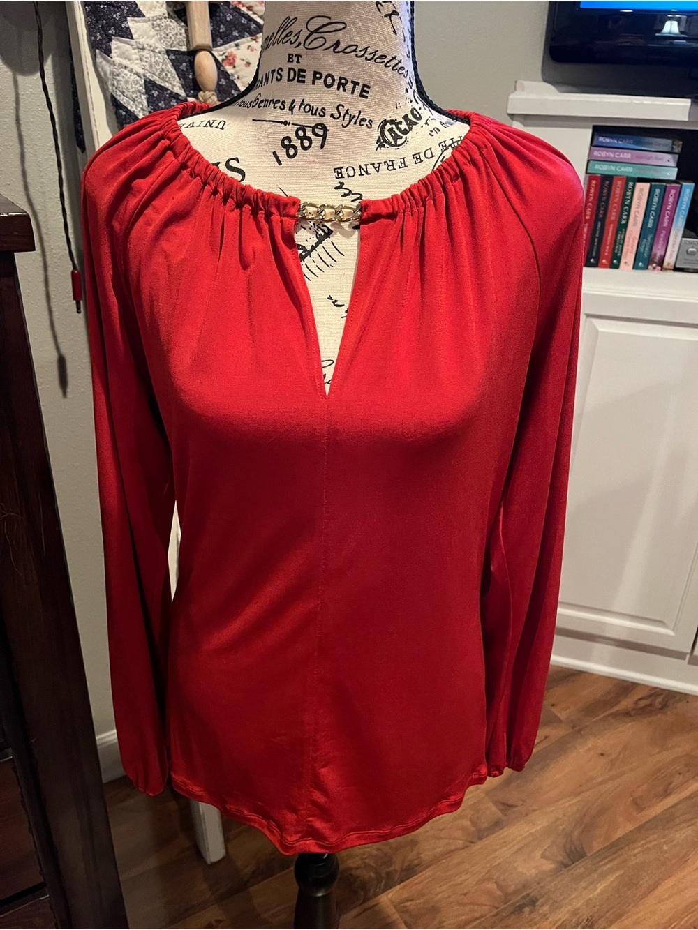 Michael Kors Womens Top Size XS Long Sleeve Burnt Orange Soft Stretchy